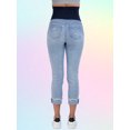 thumbnail image 4 of Savi Parker Women’s Maternity Jeans Over The Belly - Pregnancy Must Haves Fall and Winter Maternity Clothes (S, Light Wash), 4 of 6