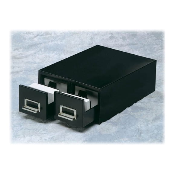 SteelMaster® 2-Drawer Index Card Storage Cabinet, 18 2/5" x 16" x 7 1/4", Black