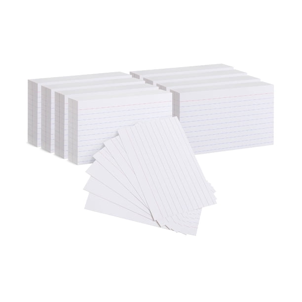 Mr. Pen - Tarjetas de índice forradas de 3"" x 5"" 1000 tarjetas Tarjetas de índice blancas Tarjetas de índice de 3x5 Tarjetas de notas Tarjetas de notas de 3x5 Tarjetas de índice forradas para estudi