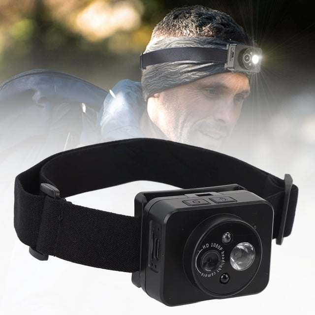 Cámara De Vídeo Montada En La Cabeza, Cámara De Acción Montada En La Cabeza Recargable, Faro LED 1080P Para Acampar