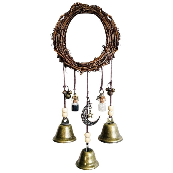 FitBest Witch Bell Protection Door Handle Pendant,rattan Wind Family Room Decoration