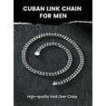 thumbnail image 6 of KeyStyle Chain Necklace for Men Women, Stainless Steel Maimi Cuban Link Chain, Trendy Hip Hop Curb Chain Jewelry Birthday Christmas Valentine Gifts,6/9/12mm Width,18-30" Length, 6 of 8