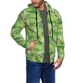 thumbnail image 3 of Zip Up Hoodies for Men - Green Hummingbird Palm Leaf Long Sleeve Comfrt Men'S Fashion Hoodies & Sweatshirts, Jackets for Men Hoodies Pullover Clothing Clothes with Pouch, 3 of 5