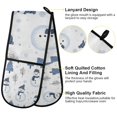thumbnail image 2 of Yayeee Double Oven Mitt Kitchen Heat Resistant Baking 35" x7" Quilted Glove, Cartoon Snowmen, 2 of 6