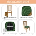 thumbnail image 4 of Green Christmas Tree Seat Covers for Dining Room Chairs Set Of 4,Stretch Printed Washable Chair Seat Cover with Elastic Ties and Button,Removable Waterproof Couch Cushion Covers, 4 of 6