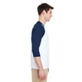thumbnail image 4 of GILDAN G570 ADULT HEAVY COTTON 5.3 OZ. 3/4-RAGLAN SLEEVE T-SHIRT, White/ Navy, M, 4 of 4