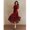 Red-L, variant on Red Dress With Short Sleeve And High-Low Ruffled Hem