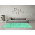 thumbnail image 3 of Ahgly Company Indoor Round Solid Turquoise Blue Modern Area Rugs, 8' Round, 3 of 4
