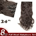 thumbnail image 2 of Clip de Tête Pleine Vague Bouclée dans les Extensions de Cheveux 8 Pcs/18 Clips Cheveux Synthétiques pour les Femmes, 2 of 4