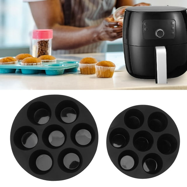 Molde Para Hornear De Silicona Para Freidora, Reutilizable, 7 Tazas De Silicona Para Muffins, Tazas Para Pasteles, Utensilios De Cocina Suaves Para Hacer Pasteles