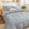 thumbnail image 6 of Move Over Gray Marble Bedding Sets Twin Silver Metallic Marble Textured Pattern Raina Marble Duvet Cover Set No Filling, 6 of 7