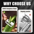 thumbnail image 6 of Multi-Functional Vegetable Peeler for Kitchen, With Wooden Handle and Bottle Opener, Comfortable and non-slip handle Stainless Steel Blade Easy to Clean for Fruit Potato Pumpkin Papaya (2pcs), 6 of 7