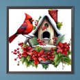 thumbnail image 1 of Pintura de diamante 5D DIY taladro redondo completo Kit cardenal nórdico decoración del hogar 40x40cm, 1 of 9