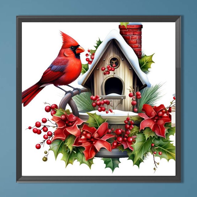 Pintura de diamante 5D DIY taladro redondo completo Kit cardenal nórdico decoración del hogar 40x40cm