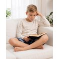 thumbnail image 6 of Pogiun Boys Pajama Shorts Soft Micro Fleece Pajama Bottoms for Kids Printed Plaid Design Boy's Sleepwear Gradient 6-8y, 6 of 7