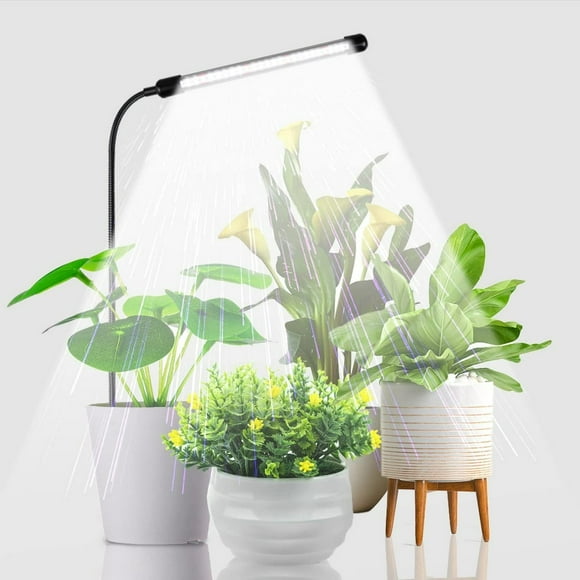 OUSITAID Grow Light for Indoor Plants Growing 6000K Full Spectrum Gooseneck Plant Lamp for Seedings Succulents Small Plants Auto On/Off Timing & 5 Dimming 1-PACK
