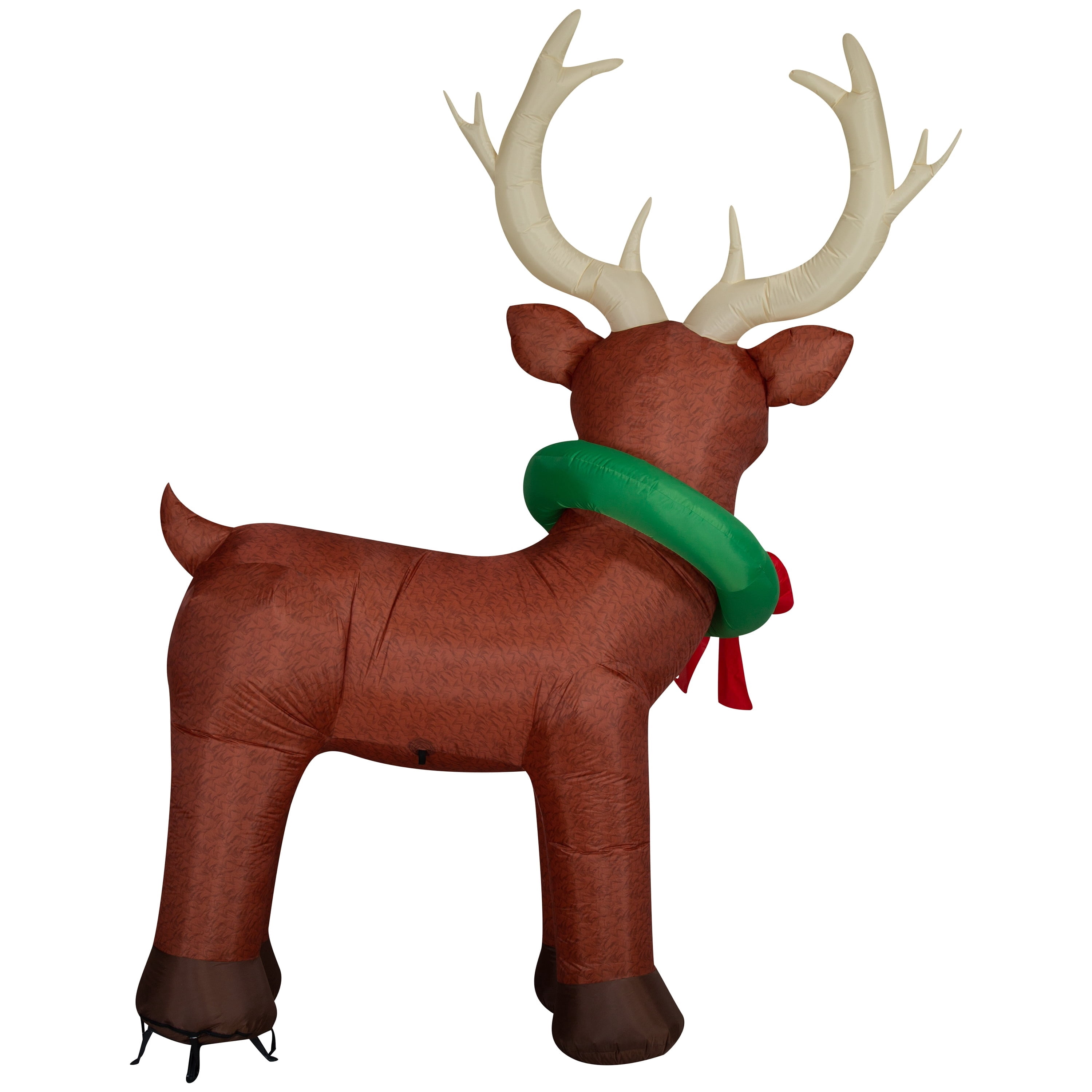 Multicolor Giant Reindeer with Wreath Christmas Airblown Yard Inflatable, 10.5', by Holiday Time