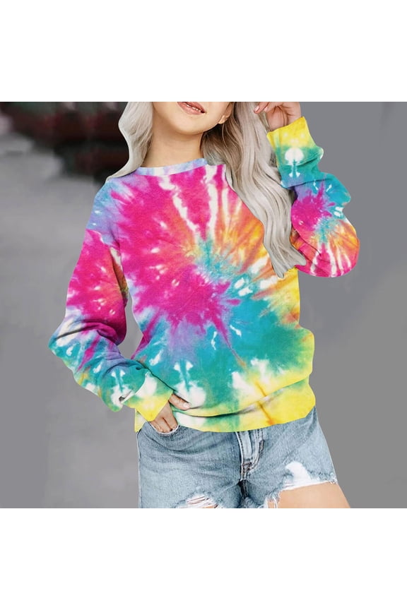 Girls Sweatshirts- Trendy Kids Tops Long Sleeve Soft Spring Clothes 2024 Multicolor Size 11-12 Years