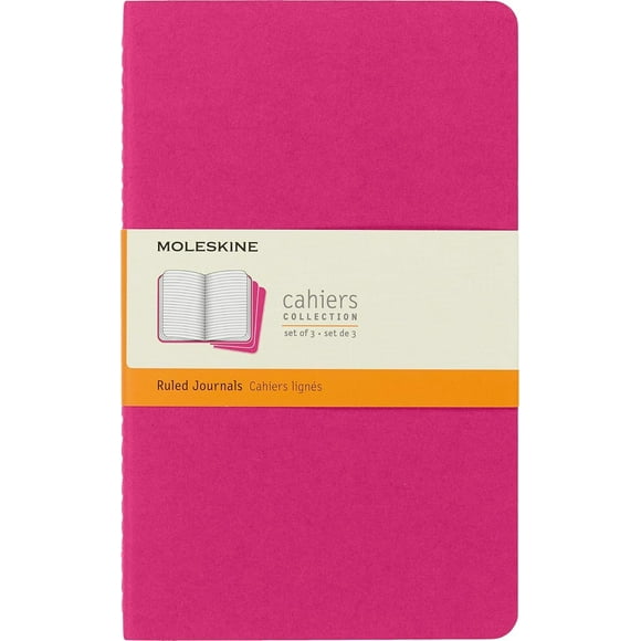 Cuaderno Moleskine Cahier de tapa blanda, color rosa cinético, juego de 3