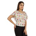 thumbnail image 2 of Moomaya Womens Printed Tops For Women Short Sleeve Flared Top Blouse, 2 of 8