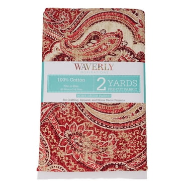 Waverly Inspirations 45" x 2 yd 100% Cotton Precut Sewing & Craft Fabric, Red