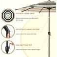 thumbnail image 5 of Abba Patio 9ft Outdoor Patio Umbrella, Push Button Tilt and Crank, 8 Ribs, Black & Cream Stripe, 5 of 11