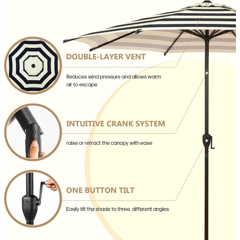 is the a difference patio umbrella AreShark 9 FT for Outdoor, Outdoor Table Umbrella with Push Button Tilt and Crank, Outdoor Patio Umbrellas with 8 Sturdy Ribs for Market, Garden, Pool (Beige) : Patio with its 2 Cantilever vs Regular Umbrella: Which