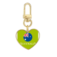 thumbnail image 1 of Australian Flag Kangaroo Koala Gold Heart Keychain Metal Keyring Holder, 1 of 3