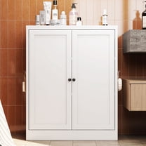 S-HOME White Metal Pantry Cabinet with Adjustable Shelves 34.6 Inch Freestanding Kitchen Storage Organizer for Dining Room and Apartment