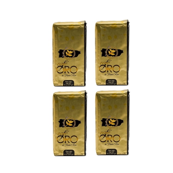Cafe Oro de P.R. - Puerto Rican Ground Coffee by Cafe Oro Puerto Rico Inc - 8oz - (4 pack)-