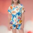 thumbnail image 2 of YUEHUA Girls Pajamas Silk Satin Pajama Sleepwear Button Down Valentine's Day Pj Set Loungewear for Boy, 2 of 5
