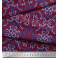 thumbnail image 2 of Soimoi Red Cotton Voile Fabric Filigree Damask Print Sewing Fabric Yard 42 Inch Wide, 2 of 3