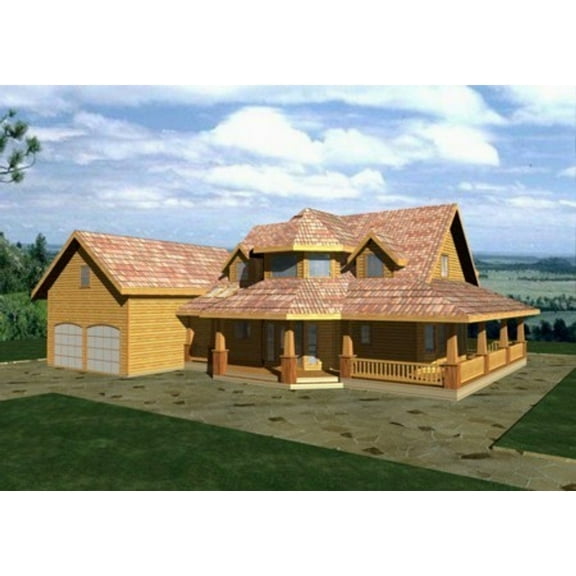 001-3174: Country 3 Bed, 3 Bath Luxury Home Plan, 1946 Sq Ft: Full Blueprints with License to Build by Home Plan Marketplace - Lesuto