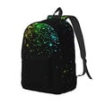 thumbnail image 1 of Disketp Night Rainbow Sparkles print Canvas Backpack Lightweight Travel Daypack Student Rucksack Laptop Backpack-, 1 of 5