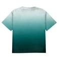 thumbnail image 4 of Cuoff Men's Large Size Loose Casual Gradient Short Sleeve Round Neck T-Shirt Top Cyan 4X, 4 of 5