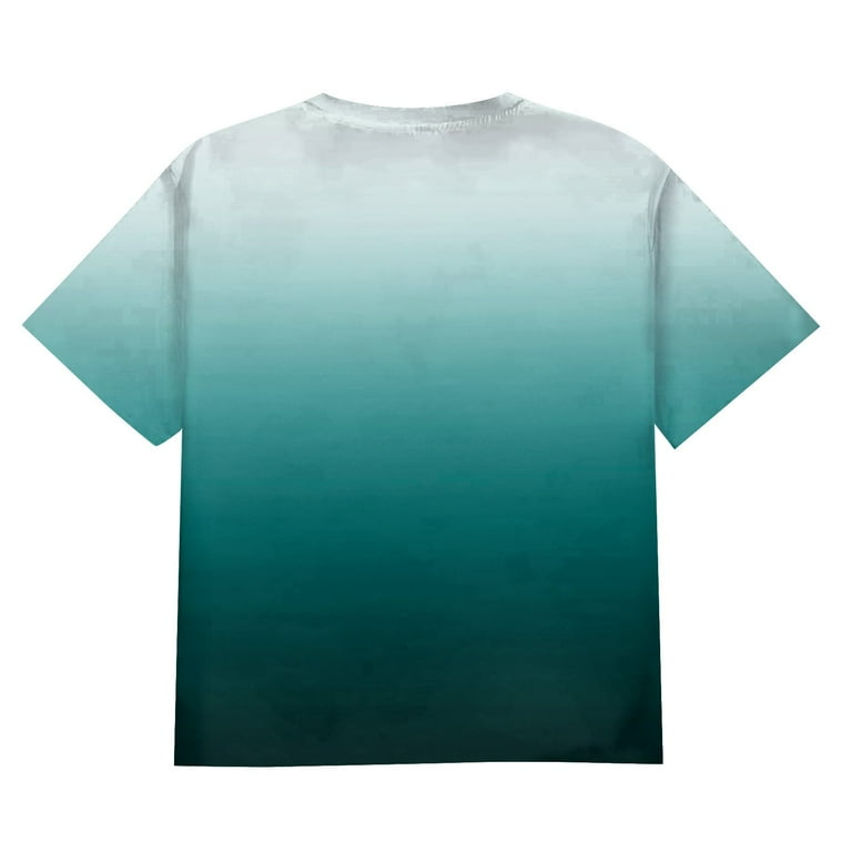 Men's Large Size Loose Casual Gradient Short Sleeve Round