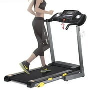 Treadmill Folding Treadmill with 17 In. Wide Running Machine with Incline Quiet 1.5 HP Power 12 Preset Program Max Speed 7.5MPH