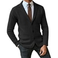 thumbnail image 4 of USNSM Mens Shawl Collar Blazer Knit Sweater Fashion Cardigan Button Down Jacket Slim Fit Open Front Long Sleeve Coats Black XXL, 4 of 6