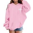 thumbnail image 4 of MUXiin Faith Over Fear Hoodie Youth Kids Trendy Cute Christian Letter Print Sweatshirts Oversized Graphic Pullover Tops, 4 of 4