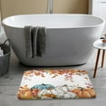 thumbnail image 2 of Fall Pumpkin Bath Mat, Autumn Leaves Floral Thanksgiving Harvest Bathtub Rug, Soft Velvet Absorbent Floor Mats Non Slip Quick Dry Rugs Carpets for Kitchen Laundry Bedroom Living Room Decor 17x29 In, 2 of 6