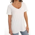 thumbnail image 2 of Women's oversized t-shirt half-sleeved V-neck T-shirt, 2 of 4