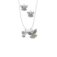 thumbnail image 2 of Delight Jewelry Silvertone Dolphins Spinner Silver tone Guardian Angel Charm Necklace and Stud Earrings, 2 of 4
