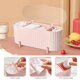 thumbnail image 4 of Contenedor para almohadillas de maquillaje, soporte para hisopos de algodón, bote con forma de bola, dispensador de almohadillas, 3 compartimentos ABS con tapa, blanco, 4 of 4