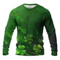 thumbnail image 3 of Camisa Del Día de San Patricio Hombres de Manga Larga Casual de Manga Larga Tops de Cuello Redondo para Fiesta Festival Vacaciones Viajes Calle Uso Diario, 3 of 7