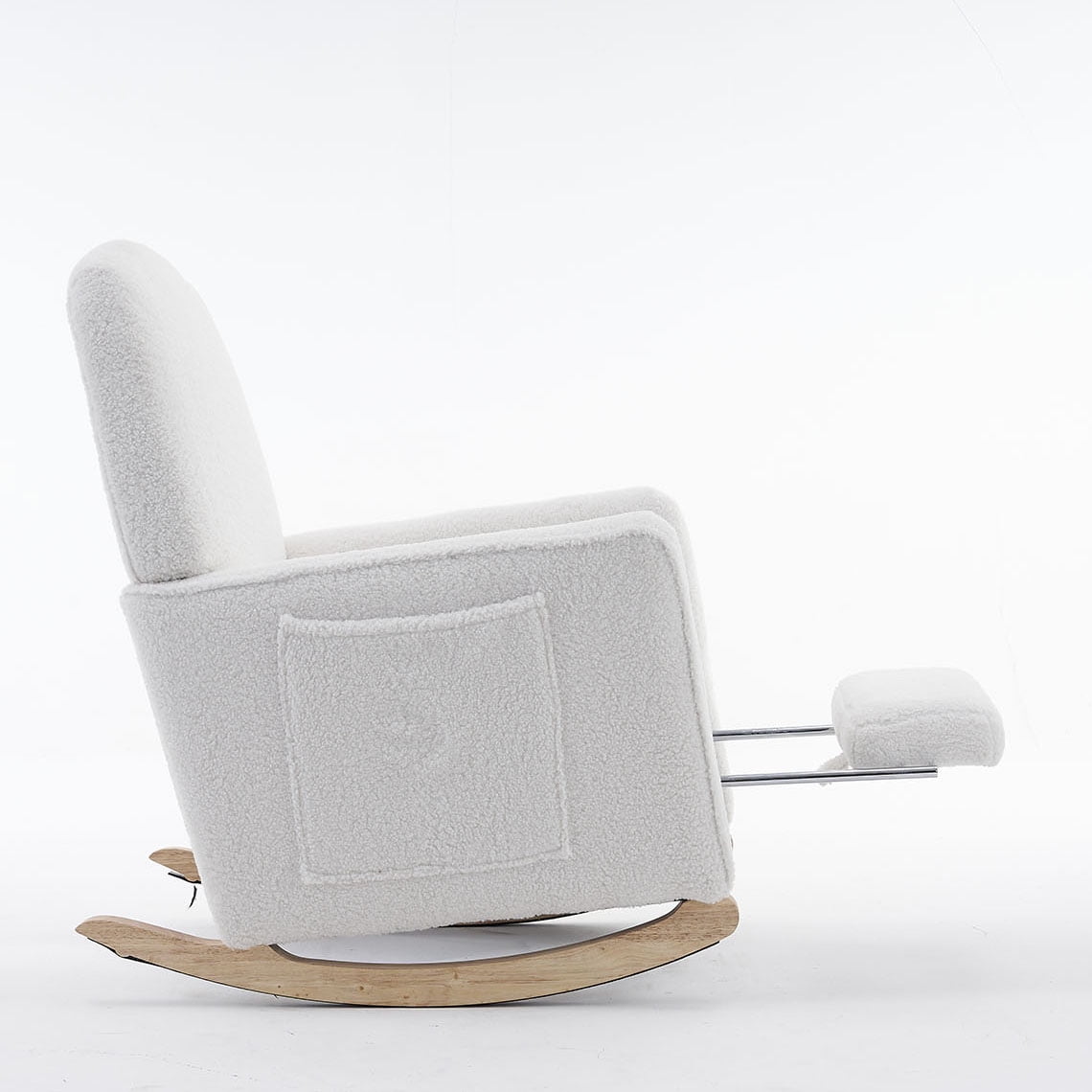 Cotton Linen Fabric Nursery Rocking Chair With Adjustable Footrest