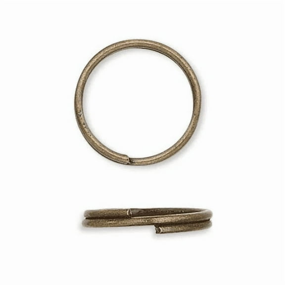 100 Plated Iron 8mm Round Double Loop Split Ring Findings for Jewelry, Keyring Splitrings (Antique Bronze)