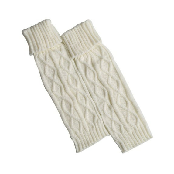 Catlerio Women Leg Warmers Crochet Knit Ribbed Knee High Solid Winter Boot Wool Sock Long