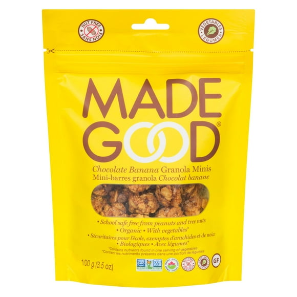 MadeGood Bouchée granola Chocolat banane Sachet de 100g