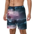 thumbnail image 2 of Uemuo lighthouse Waves Torrential Rain Pattern Mens Swim Trunks Quick Dry Board Shorts with Mesh Lining, Stretch Beach Shorts Quick Dry No-Chafing Board Shorts-, 2 of 9