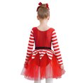 thumbnail image 4 of Disfraz de elfo de Navidad para niñas, disfraz de Papá Noel para niños, disfraz de bastón de caramelo, vestido tutú de Ballet a rayas, 4 of 5